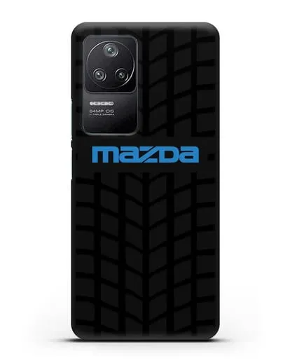 Чехол с логотипом Mazda с протектором шин силиконовый для Xiaomi Poco F4