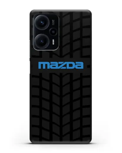 Чехол с логотипом Mazda с протектором шин силиконовый для Xiaomi Poco F5
