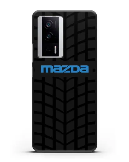 Чехол с логотипом Mazda с протектором шин силиконовый для Xiaomi Poco F5 Pro