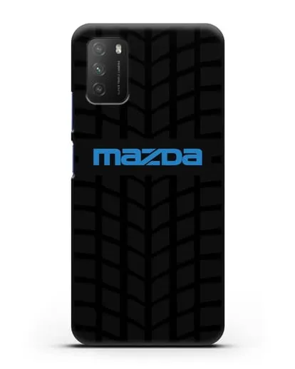 Чехол с логотипом Mazda с протектором шин силиконовый для Xiaomi Poco M3