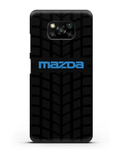 Чехол с логотипом Mazda с протектором шин силиконовый для Xiaomi Poco X3