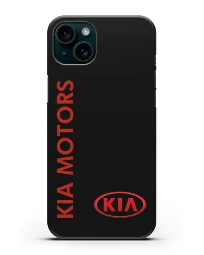 Чехол с надписью Kia Motors и логотипом силиконовый для iPhone 15 Plus