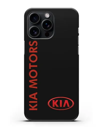 Чехол с надписью Kia Motors и логотипом силиконовый для iPhone 15 Pro Max