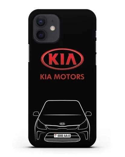 Чехол Kia с автомобильным номером силиконовый для iPhone 12