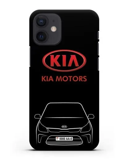 Чехол Kia с автомобильным номером силиконовый для iPhone 12 mini