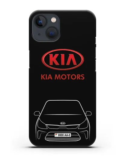 Чехол Kia с автомобильным номером силиконовый для iPhone 13