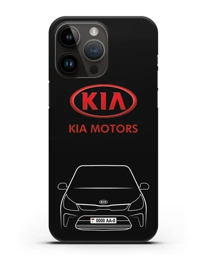 Чехол Kia с автомобильным номером силиконовый для iPhone 14 Pro Max