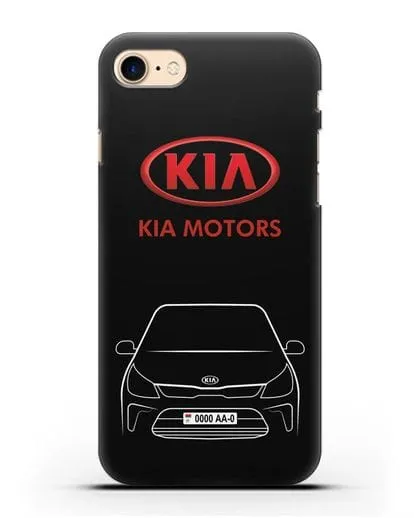 Чехол Kia с автомобильным номером силиконовый для iPhone 8