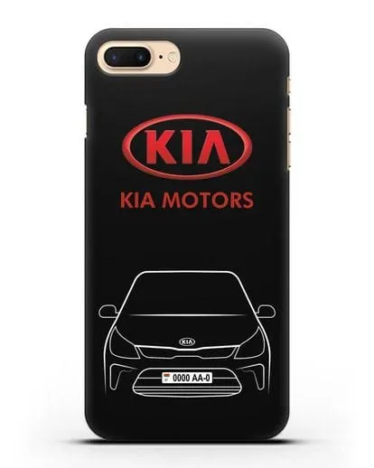 Чехол Kia с автомобильным номером силиконовый для iPhone 7 Plus