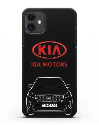 Чехол Kia с номерным знаком силиконовый для iPhone 11