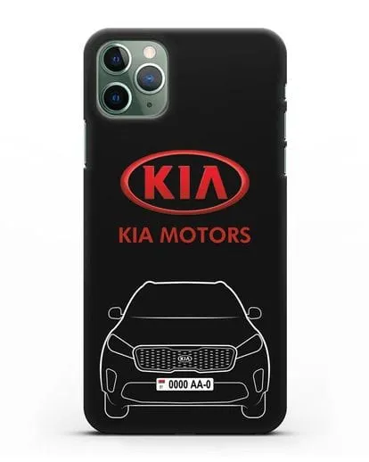 Чехол Kia с номерным знаком силиконовый для iPhone 11 Pro