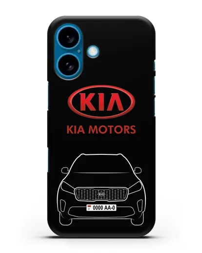 Чехол Kia с номерным знаком силиконовый для iPhone 16
