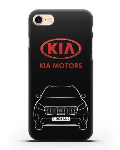 Чехол Kia с номерным знаком силиконовый для iPhone 7