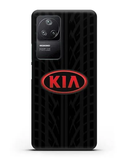 Чехол c логотипом Киа с протектором шин силиконовый для Xiaomi Poco F4