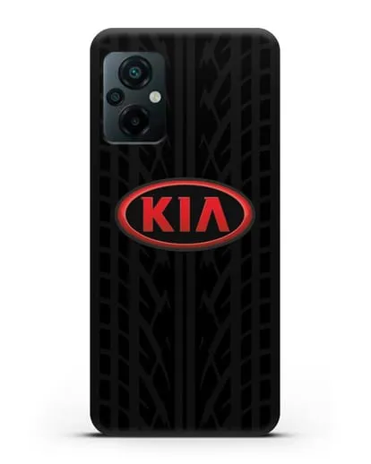 Чехол c логотипом Киа с протектором шин силиконовый для Xiaomi Poco M5