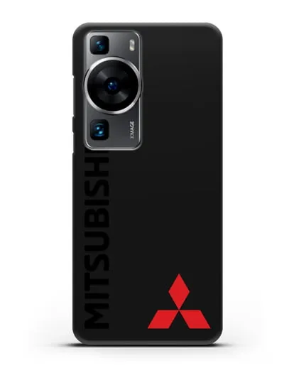 Чехол с надписью Mitsubishi и логотипом силиконовый для Huawei P60