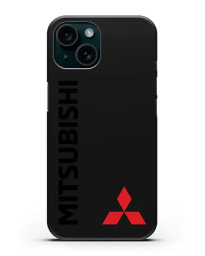 Чехол с надписью Mitsubishi и логотипом силиконовый для iPhone 15
