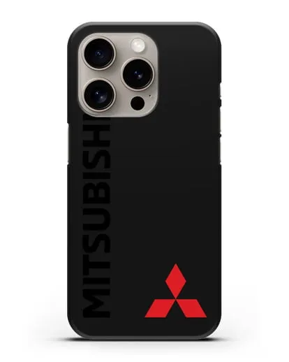 Чехол с надписью Mitsubishi и логотипом силиконовый для iPhone 15 Pro