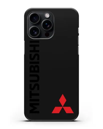Чехол с надписью Mitsubishi и логотипом силиконовый для iPhone 15 Pro Max