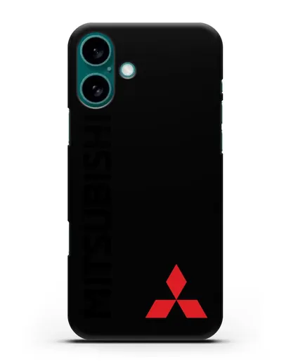 Чехол с надписью Mitsubishi и логотипом силиконовый для iPhone 16 Plus