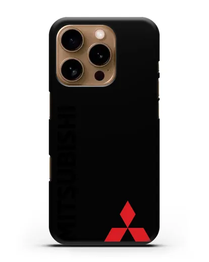 Чехол с надписью Mitsubishi и логотипом силиконовый для iPhone 16 Pro