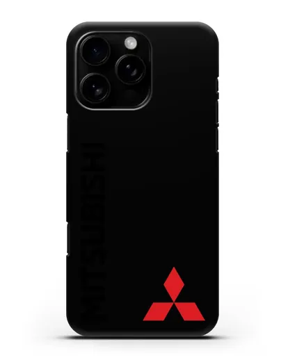 Чехол с надписью Mitsubishi и логотипом силиконовый для iPhone 16 Pro Max