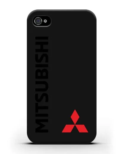 Чехол с надписью Mitsubishi и логотипом силиконовый для iPhone 4/4s