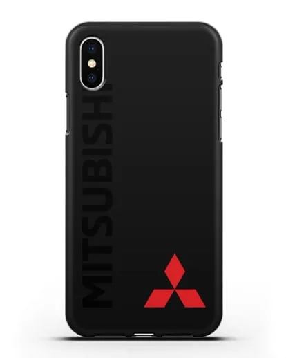 Чехол с надписью Mitsubishi и логотипом силиконовый для iPhone XS