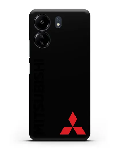 Чехол с надписью Mitsubishi и логотипом силиконовый для Xiaomi Poco C65
