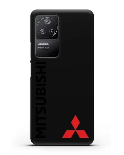 Чехол с надписью Mitsubishi и логотипом силиконовый для Xiaomi Poco F4