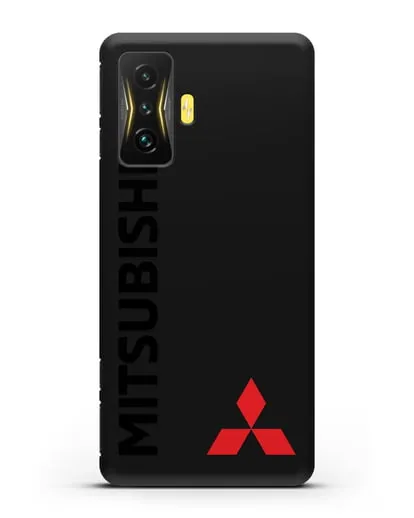 Чехол с надписью Mitsubishi и логотипом силиконовый для Xiaomi Poco F4 GT