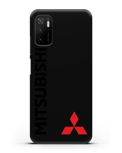 Чехол с надписью Mitsubishi и логотипом силиконовый для Xiaomi Poco M3 Pro