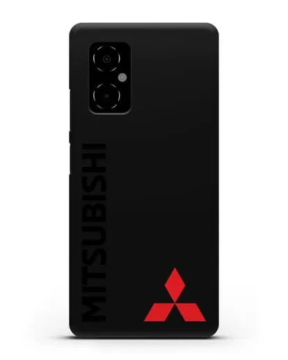 Чехол с надписью Mitsubishi и логотипом силиконовый для Xiaomi Poco M4 5G
