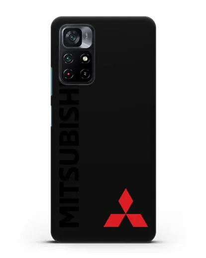 Чехол с надписью Mitsubishi и логотипом силиконовый для Xiaomi Poco M4 Pro 5G