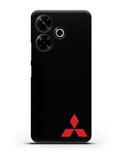 Чехол с надписью Mitsubishi и логотипом силиконовый для Xiaomi Poco M6