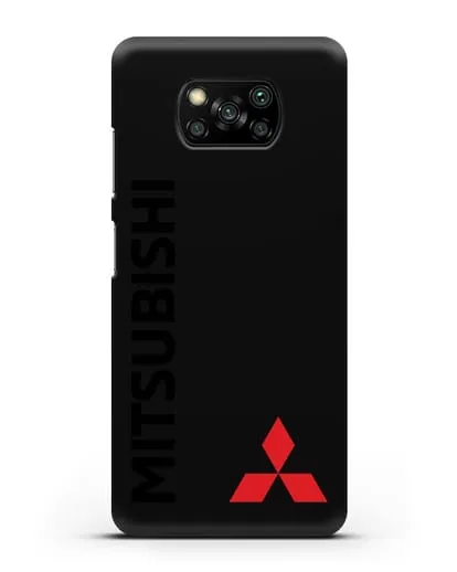 Чехол с надписью Mitsubishi и логотипом силиконовый для Xiaomi Poco X3