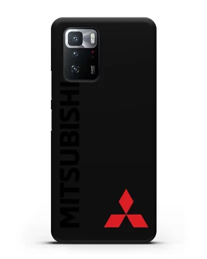 Чехол с надписью Mitsubishi и логотипом силиконовый для Xiaomi Poco X3 GT
