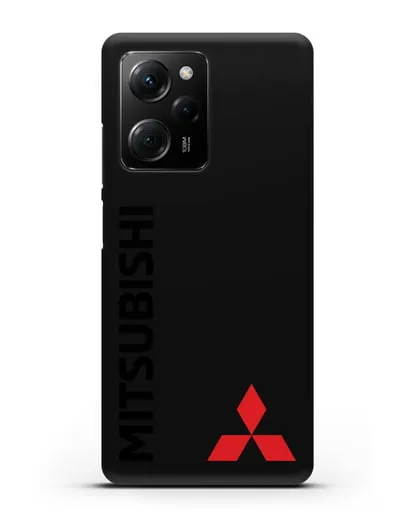 Чехол с надписью Mitsubishi и логотипом силиконовый для Xiaomi Poco X5 Pro