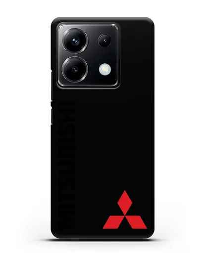 Чехол с надписью Mitsubishi и логотипом силиконовый для Xiaomi Poco X6