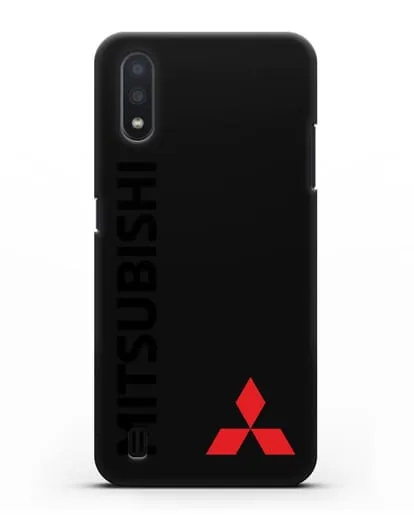 Чехол с надписью Mitsubishi и логотипом силиконовый для Samsung Galaxy A01 [SM-A015F]