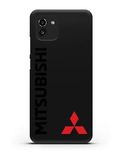 Чехол с надписью Mitsubishi и логотипом силиконовый для Samsung Galaxy A03 [SM-A035]