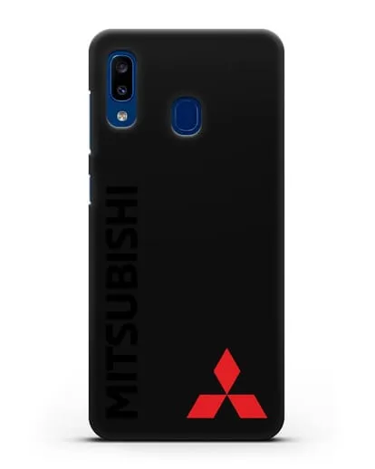 Чехол с надписью Mitsubishi и логотипом силиконовый для Samsung Galaxy A20 [SM-A205FN]