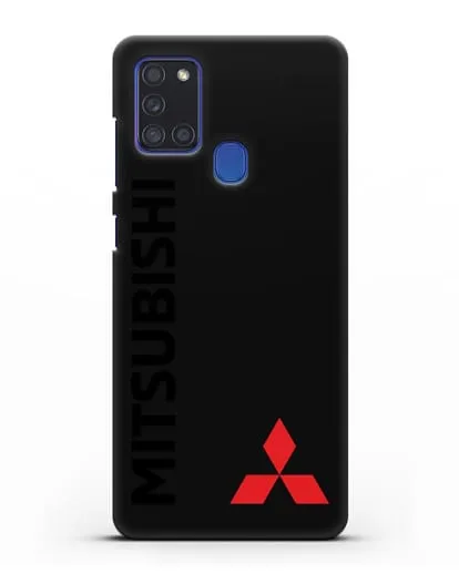 Чехол с надписью Mitsubishi и логотипом силиконовый для Samsung Galaxy A21s [SM-A217F]