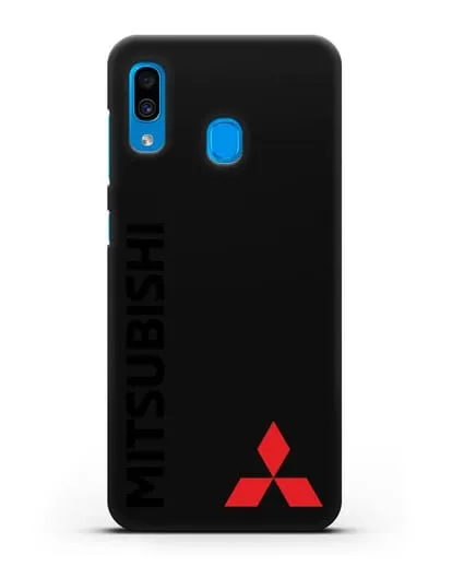 Чехол с надписью Mitsubishi и логотипом силиконовый для Samsung Galaxy A30 [SM-A305FN]