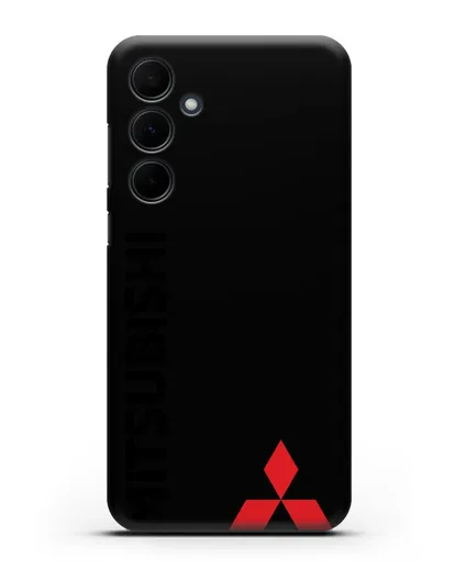 Чехол с надписью Mitsubishi и логотипом силиконовый для Samsung Galaxy A55 [SM-A556]