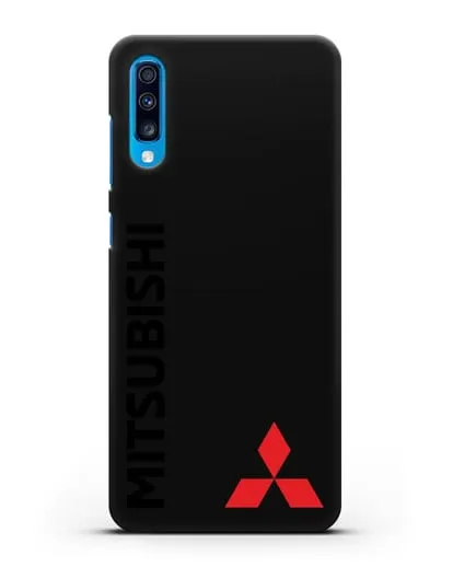 Чехол с надписью Mitsubishi и логотипом силиконовый для Samsung Galaxy A70 [SM-A705F]