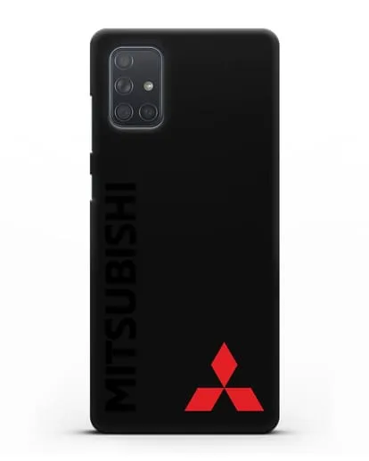 Чехол с надписью Mitsubishi и логотипом силиконовый для Samsung Galaxy A71 [SM-A715F]