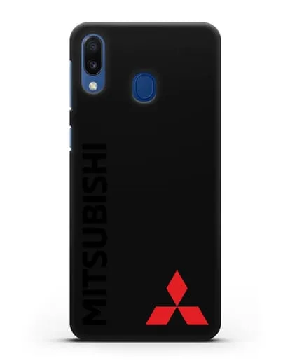Чехол с надписью Mitsubishi и логотипом силиконовый для Samsung Galaxy M20 [SM-M205F]