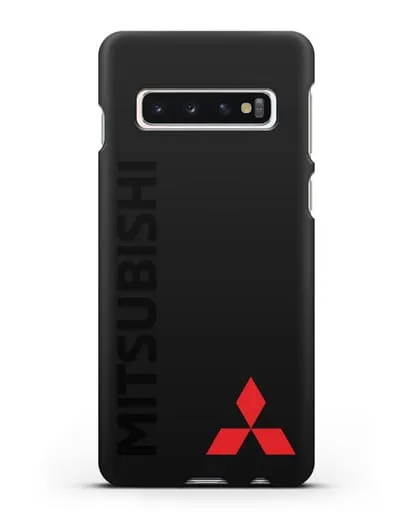 Чехол с надписью Mitsubishi и логотипом силиконовый для Samsung Galaxy S10 [SM-G973F]