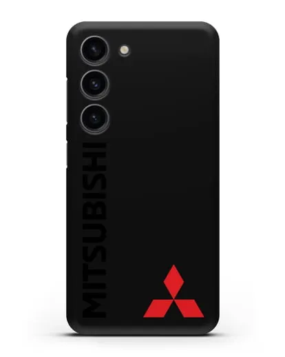 Чехол с надписью Mitsubishi и логотипом силиконовый для Samsung Galaxy S23 [SM-S911]